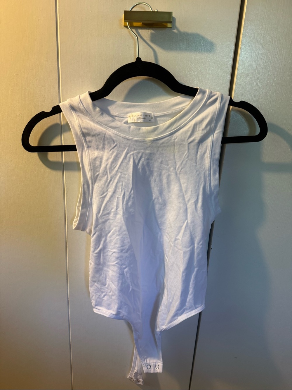 Altar'd State White Sleeveless Tank Bodysuit